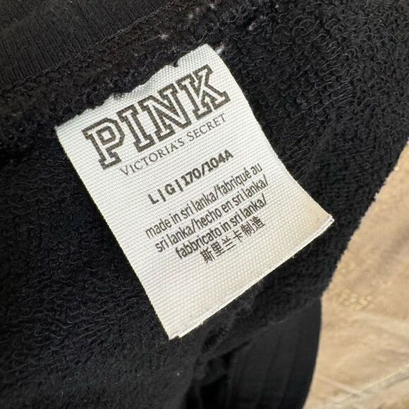 PINK Victorias Secret Black Drawstring Cotton Lounge Shorts Large - Picture 5 of 5